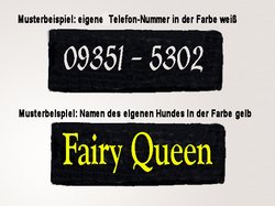Logo / K9 Logo - Sonderanfertigung nach Wunsch-Vorgabe; bestickt; mit Klettverbindung; fr K9 Geschirr, klein 11 x 3 cm
